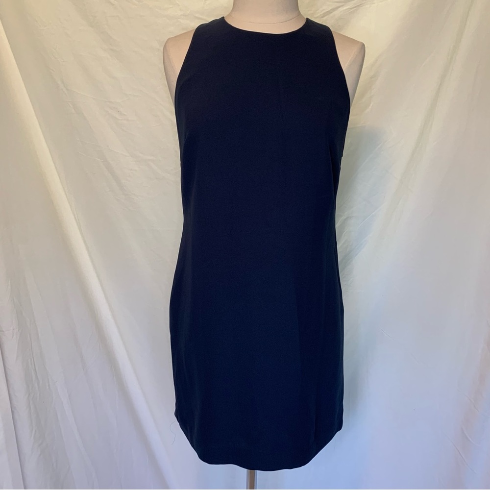 NWT Sail to Sable Size 10 Navy Criss Cross Back Formal Knee Length Dress
